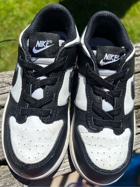 Nike Kids Black and White Low-Top Sneakers — Youth Athletic Shoes
